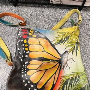 Colorful Leather Butterfly Print Women's Bag Unbranded Missing Interior Liner
